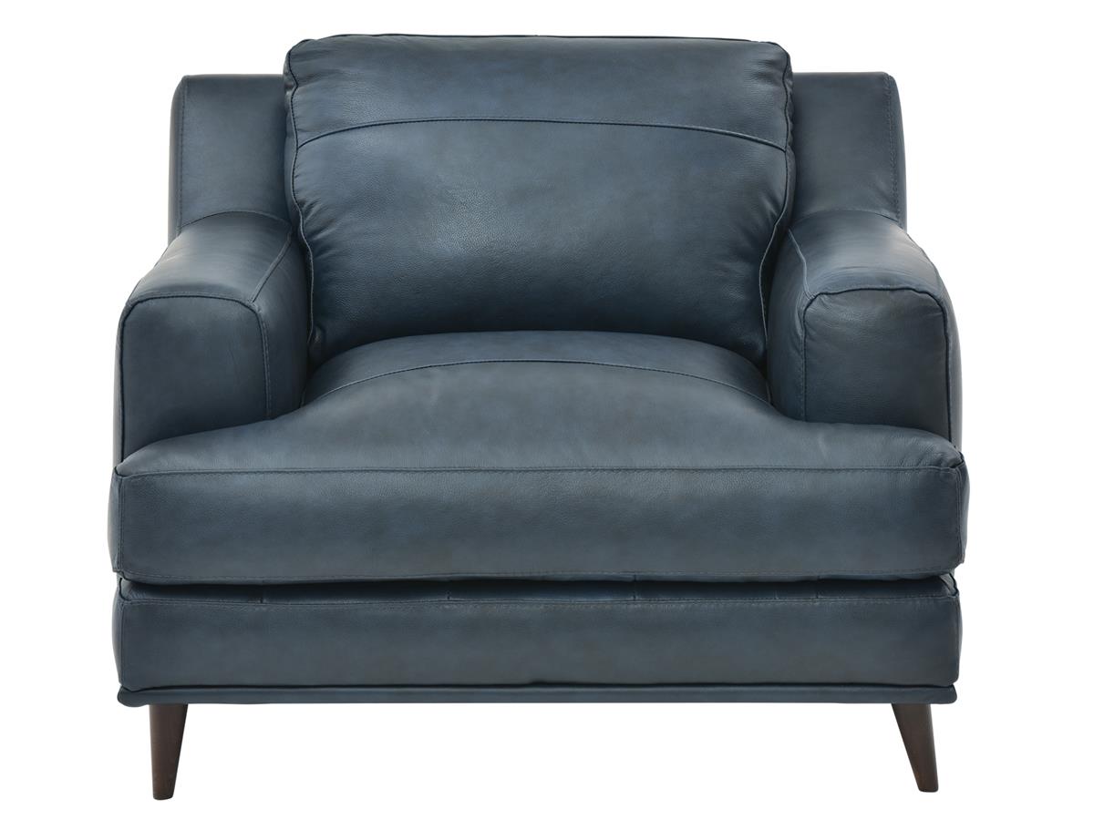 Caruso Top-Grain Leather Chair, Blue Admiral